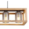 Globo PETTEY Hanger Hout donker, Zwart, 4-lichts