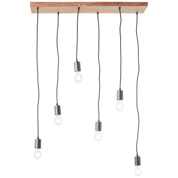 Brilliant-Leuchten Rustik Hanglamp Natuurlijke kleuren, Zwart, 6-lichts