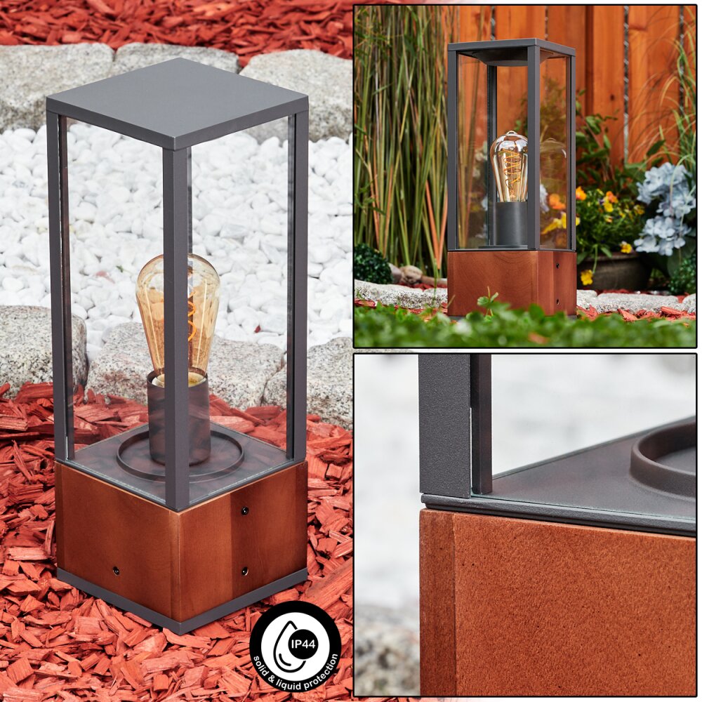 Kiwalik Sokkellamp Hout donker, Zwart, 1-licht main product photo