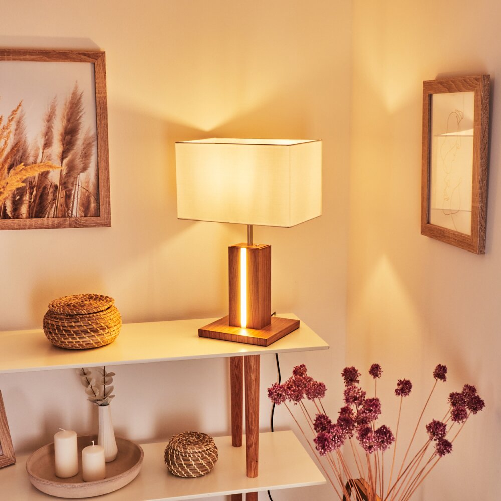 Sangineto Tafellamp Hout donker, Nikkel mat, Wit, 2-lichts main product photo