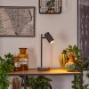 Javel Tafellamp Grijs, houtlook, Zwart, 1-licht