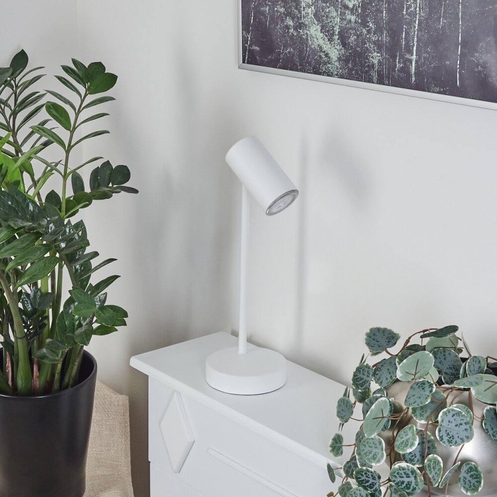 Javel Tafellamp Chroom, Wit, 1-licht