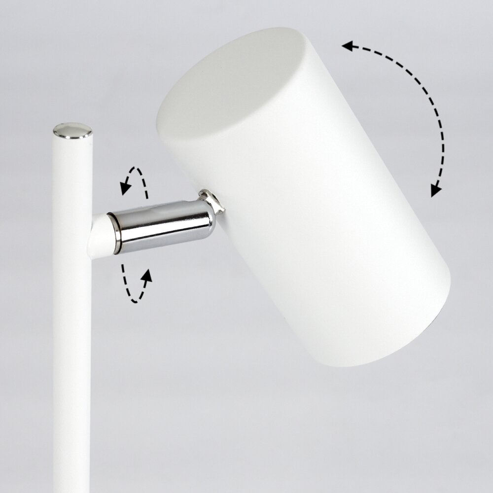 Javel Tafellamp Chroom, Wit, 1-licht