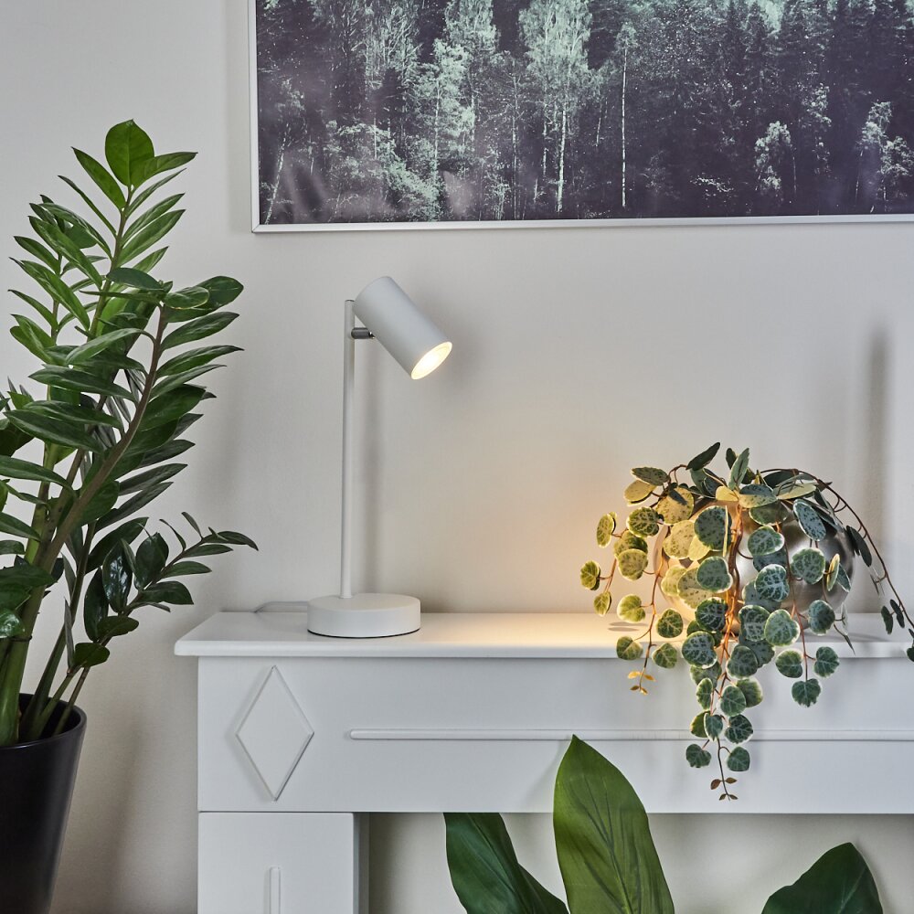 Javel Tafellamp Chroom, Wit, 1-licht