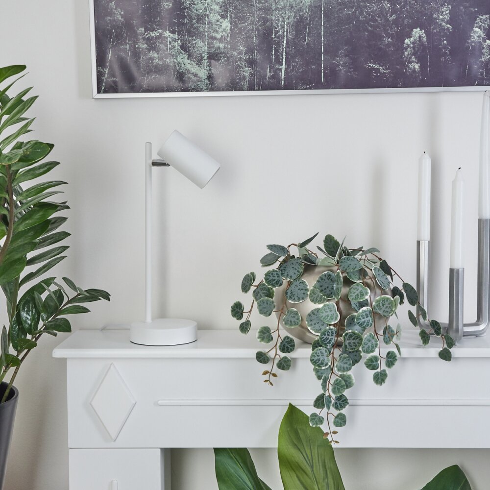 Javel Tafellamp Chroom, Wit, 1-licht