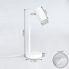 Javel Tafellamp Chroom, Wit, 1-licht