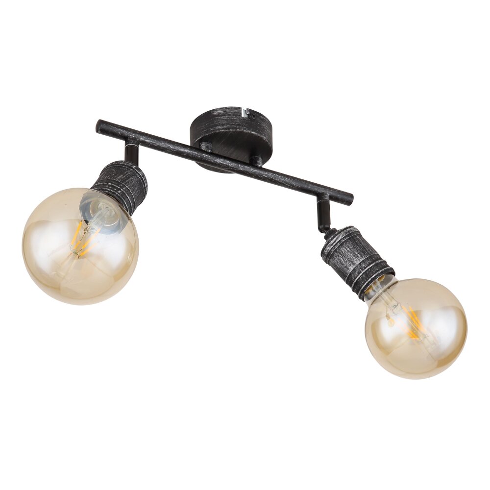 Globo OTTILIE Plafondlamp Donkerbruin, Nikkel mat, 2-lichts