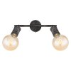 Globo OTTILIE Plafondlamp Donkerbruin, Nikkel mat, 2-lichts