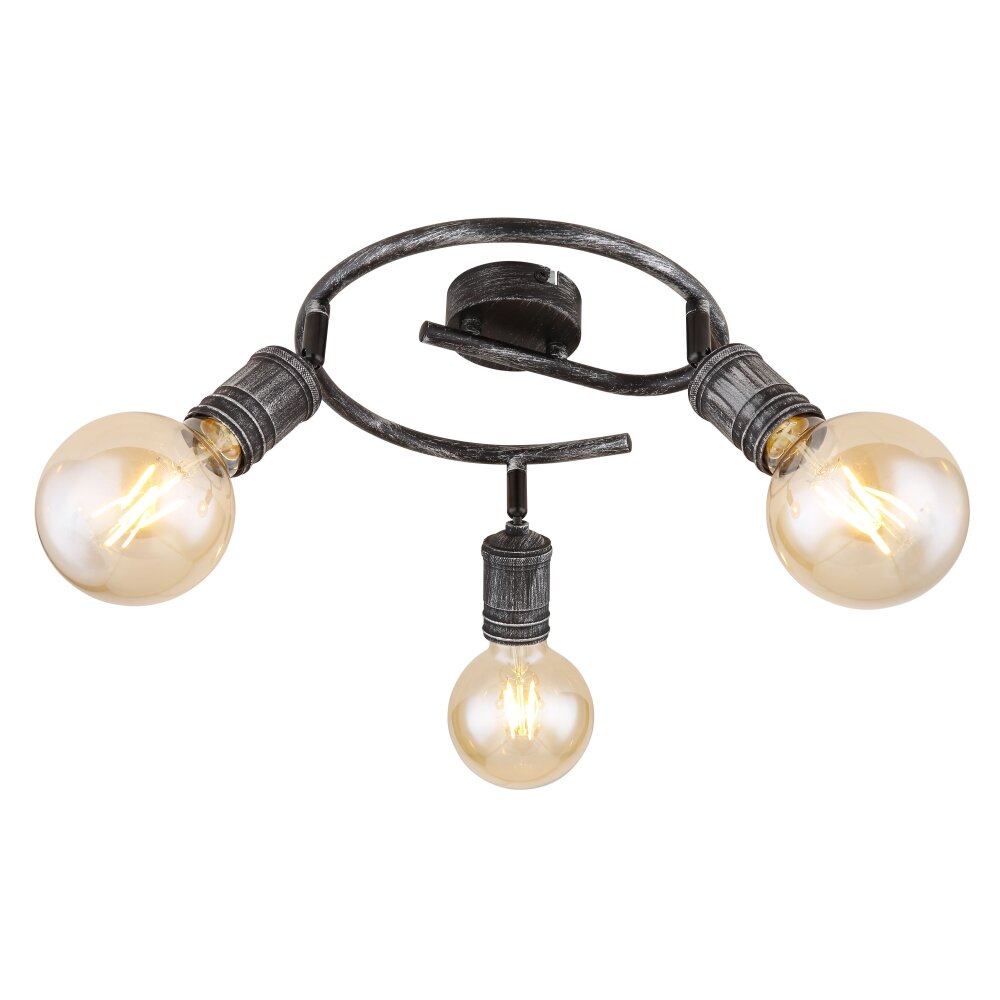 Globo OTTILIE Plafondlamp Donkerbruin, Nikkel mat, 3-lichts main product photo