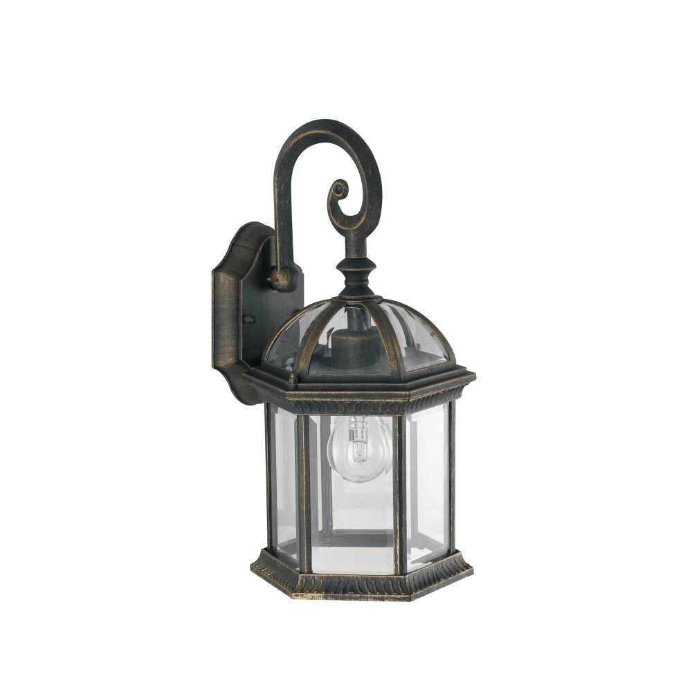 Lutec Gaeta Buiten muurverlichting Goud, Zwart, 1-licht main product photo