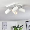 Zuoz Plafondlamp Chroom, Wit, 4-lichts