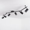 Javel Plafondlamp Chroom, Zwart, 6-lichts