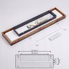 Salmi Plafondpaneel LED Bruin, houtlook, Zwart, 1-licht, Afstandsbediening