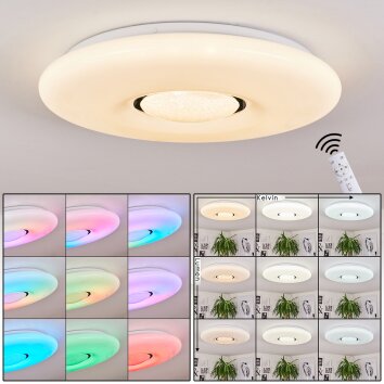 Page Plafondlamp LED Wit, 2-lichts, Afstandsbediening, Kleurwisselaar
