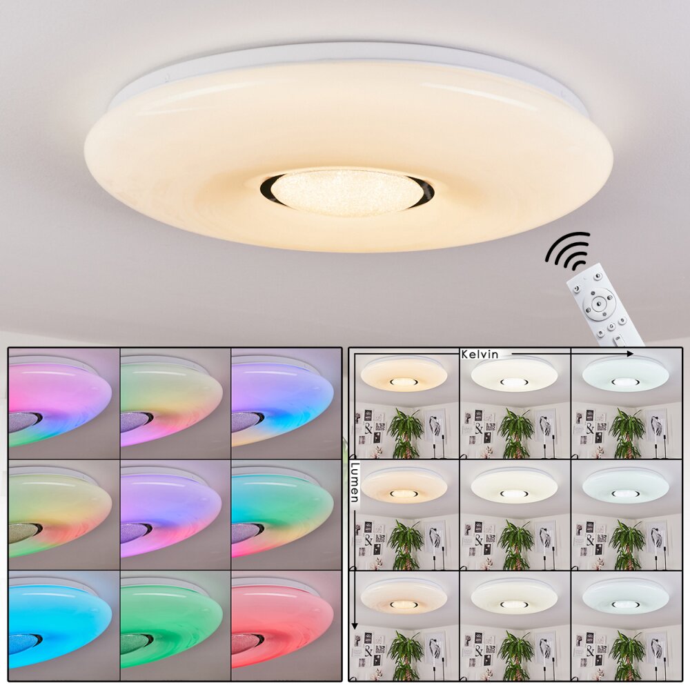 Page Plafondlamp LED Wit, 2-lichts, Afstandsbediening, Kleurwisselaar main product photo