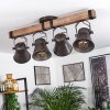 Aduard Plafondlamp Bruin, Zwart, 4-lichts