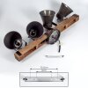 Aduard Plafondlamp Bruin, Zwart, 4-lichts