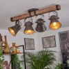 Aduard Plafondlamp Bruin, Zwart, 4-lichts
