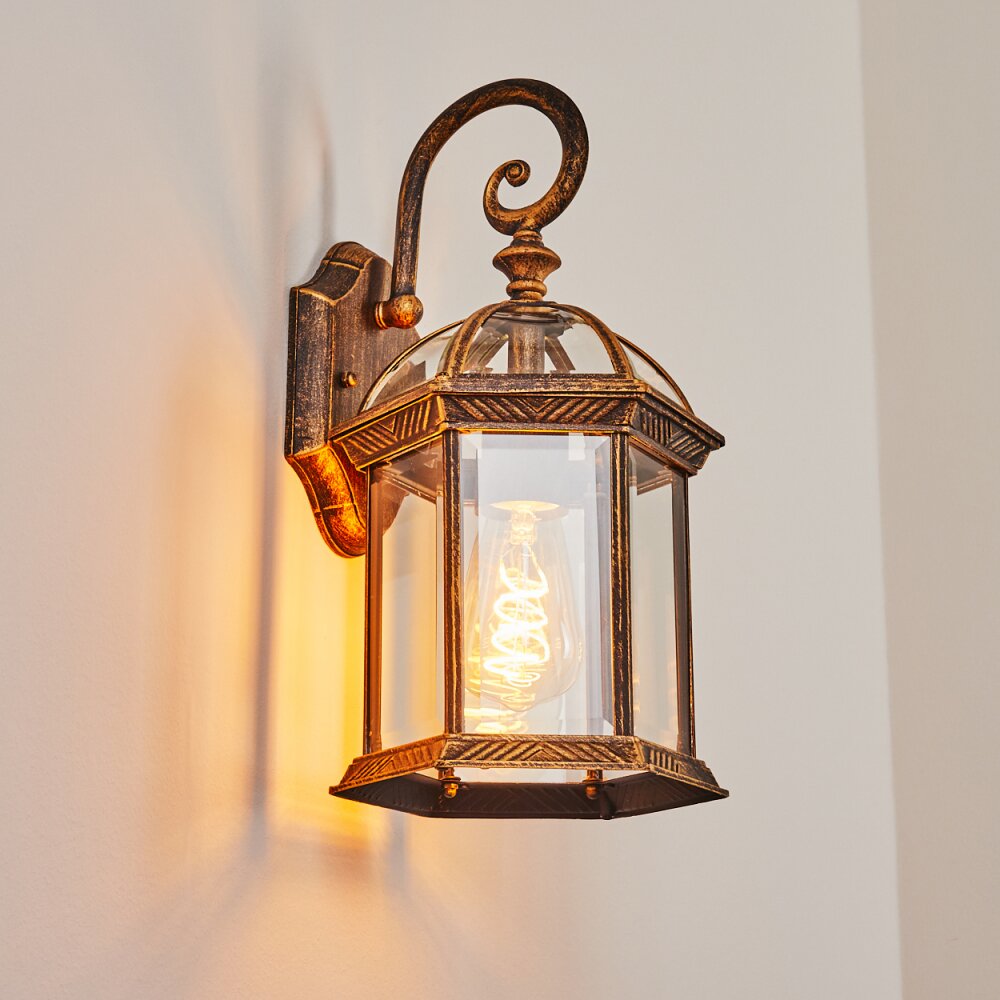 Bourrouc Buiten muurverlichting Goud, Zwart, 1-licht