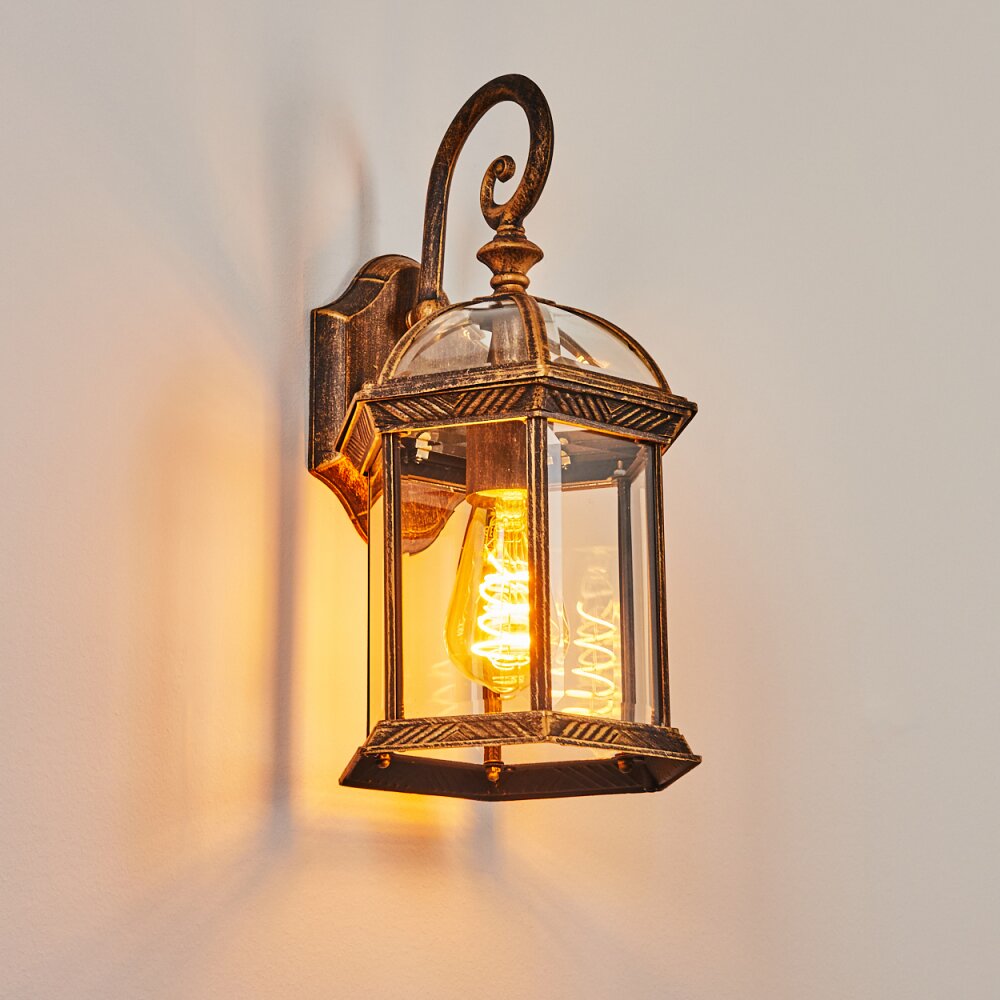 Bourrouc Buiten muurverlichting Goud, Zwart, 1-licht