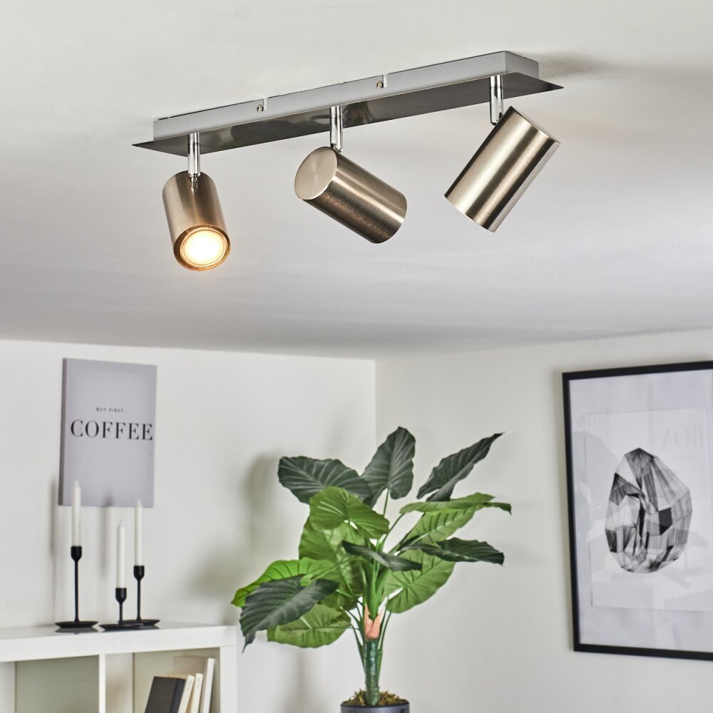 Zuoz Plafondlamp Chroom, Nikkel mat, 3-lichts main product photo