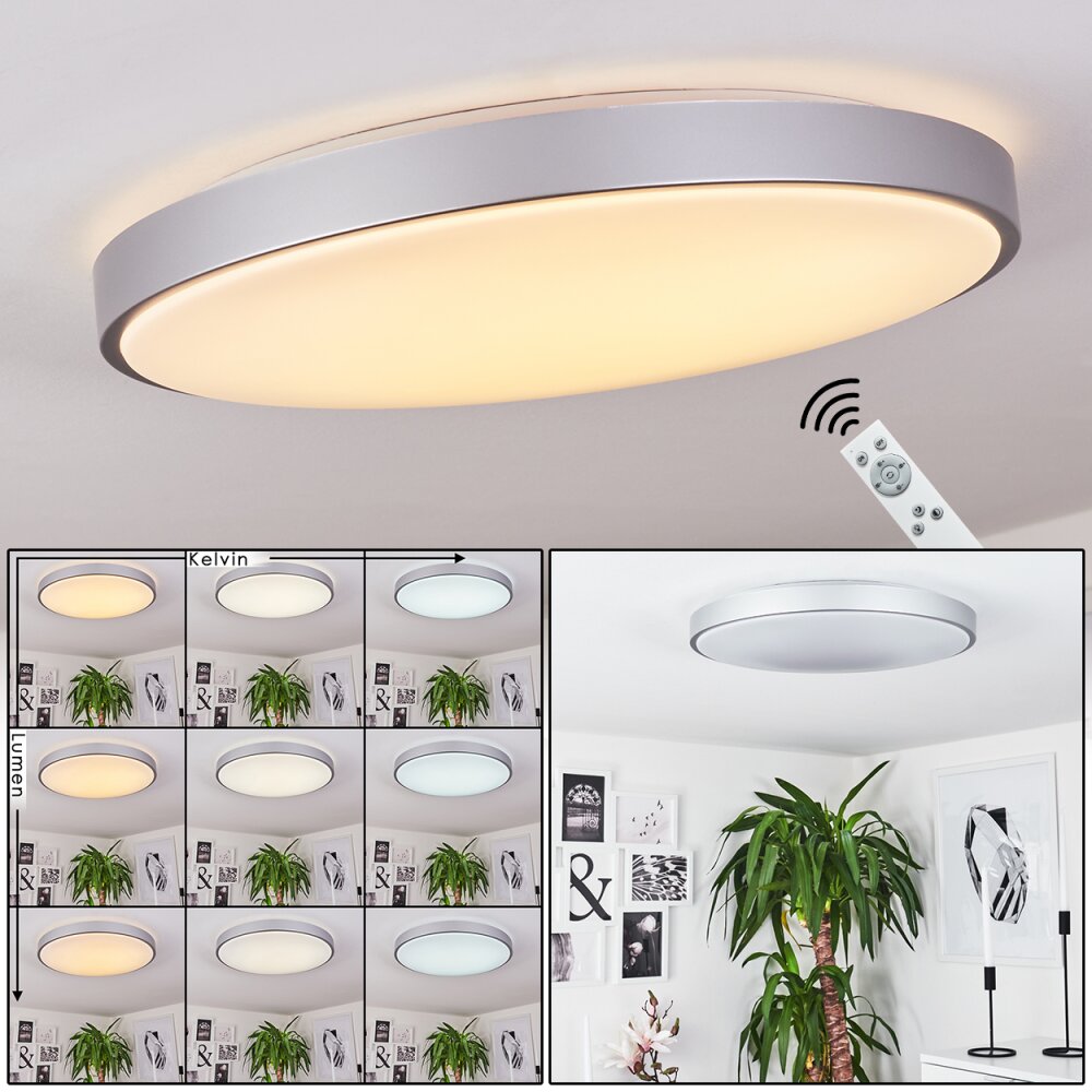 Buris Plafondpaneel LED Zilver, 1-licht, Afstandsbediening main product photo