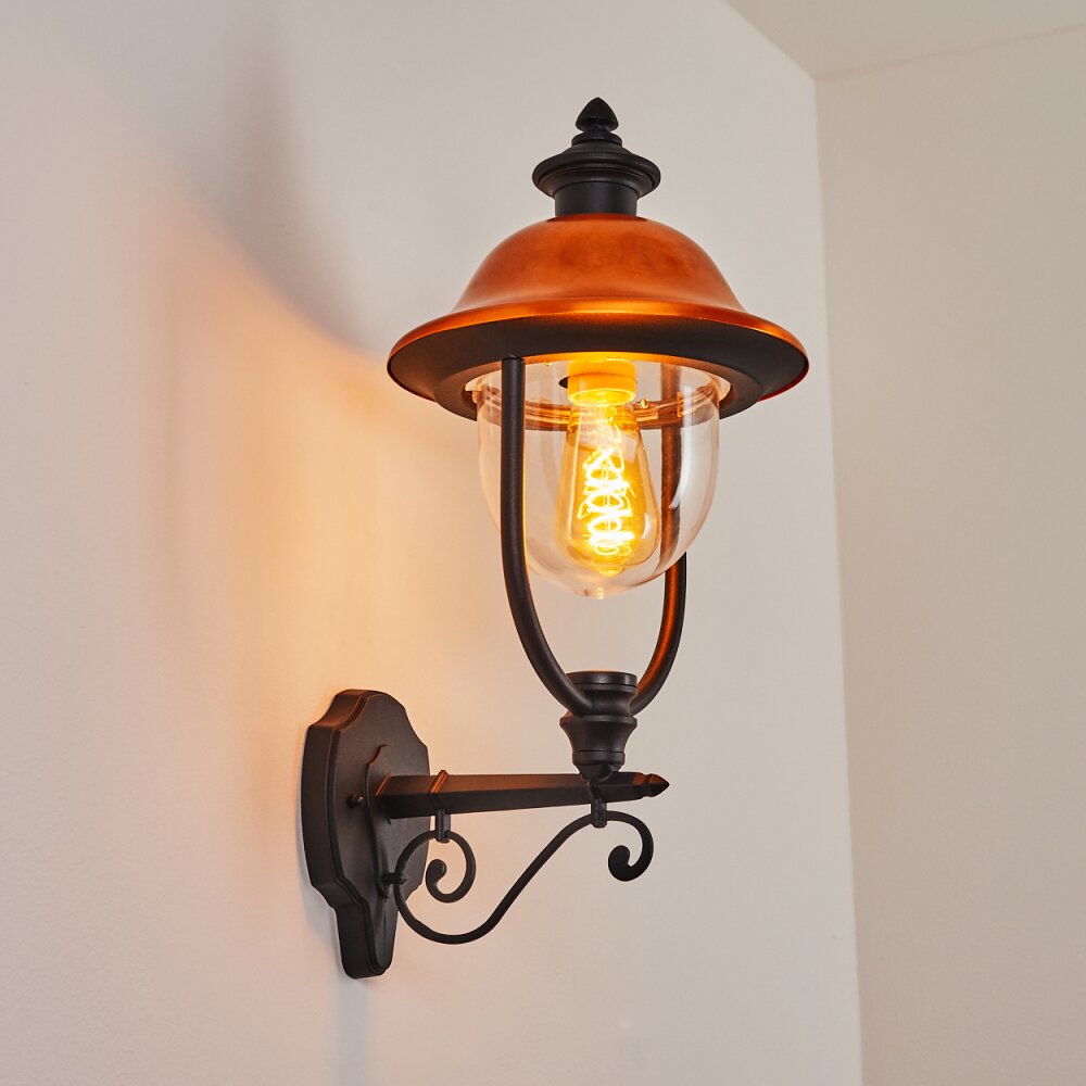 Gascon Buiten muurverlichting Zwart, 1-licht
