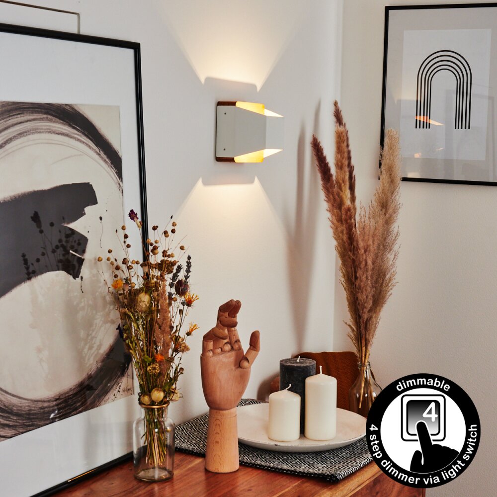 Clarens Muurlamp LED Bruin, Wit, 1-licht main product photo