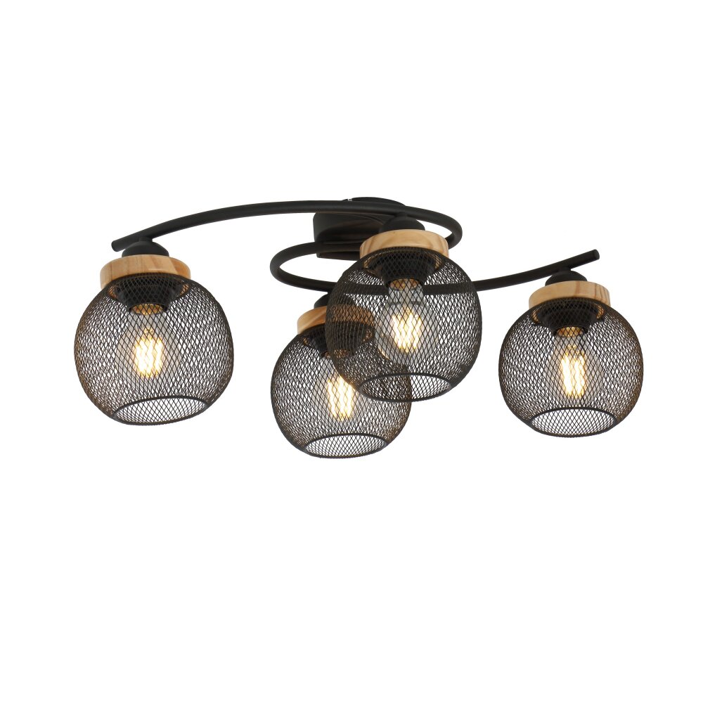 Globo PABLO Plafondlamp Zwart, 4-lichts main product photo