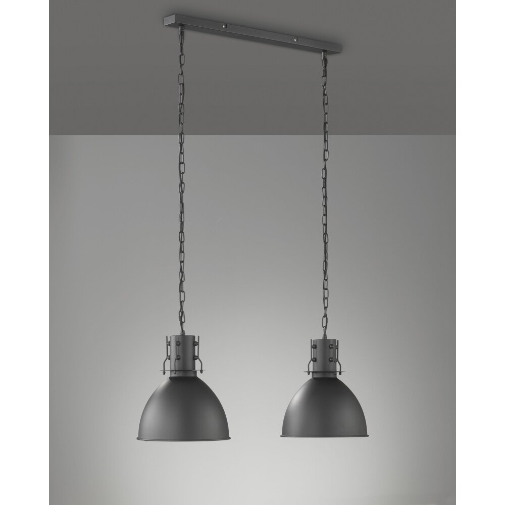 Fischer-Honsel London Hanglamp Zwart, 2-lichts