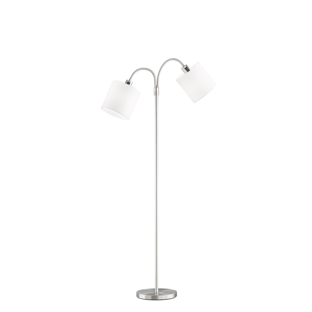 Fischer-Honsel Cozy Staande lamp Nikkel mat, 2-lichts