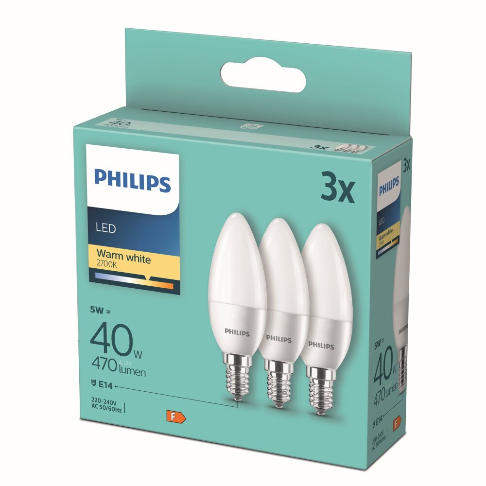 Philips LED E14 5 Watt 2700 Kelvin 470 Lumen main product photo
