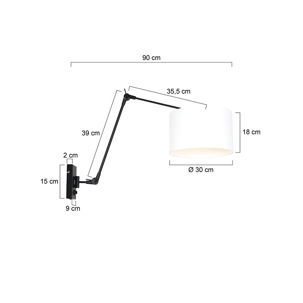 Steinhauer Prestige Chic Muurlamp Zwart, 1-licht