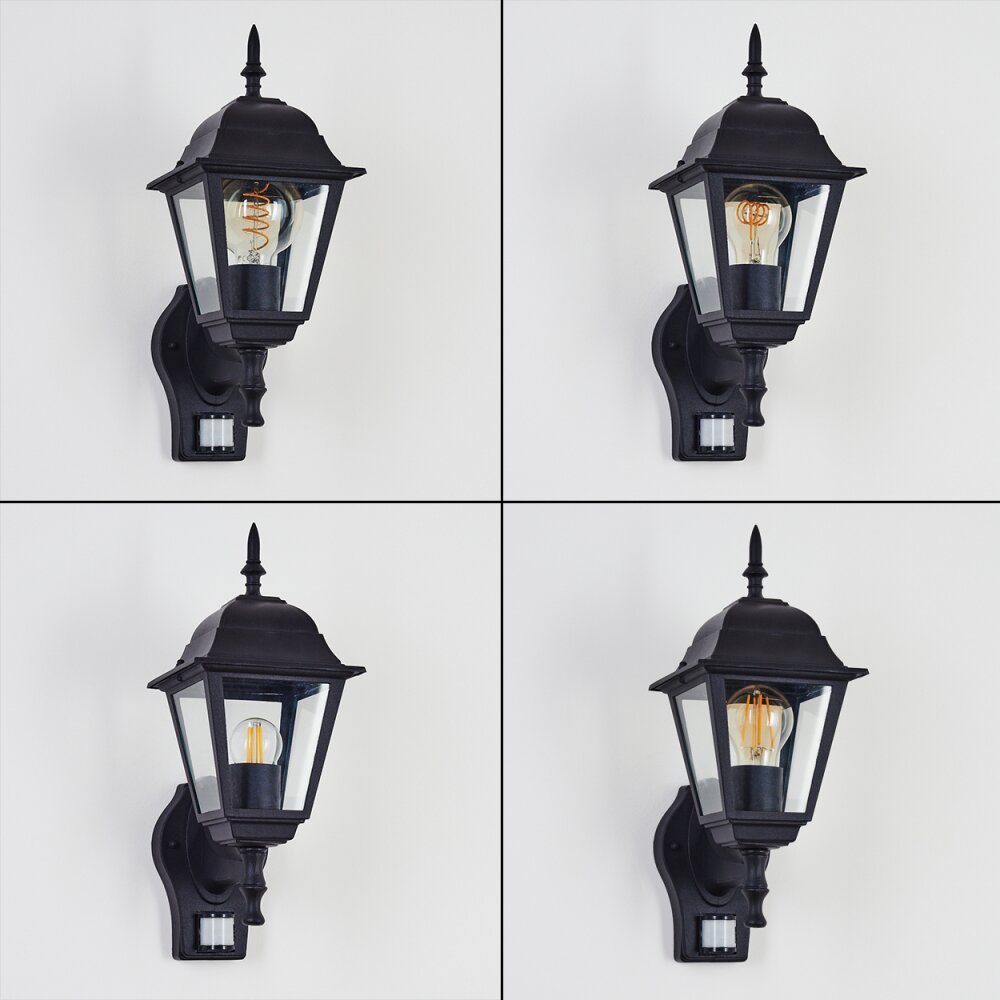 Naofe Buiten muurverlichting Zwart, 1-licht, Bewegingsmelder