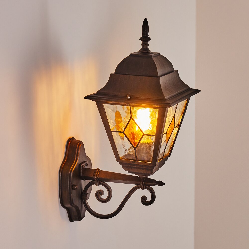 Chatelain Buiten muurverlichting Koperkleurig, Zwart, 1-licht