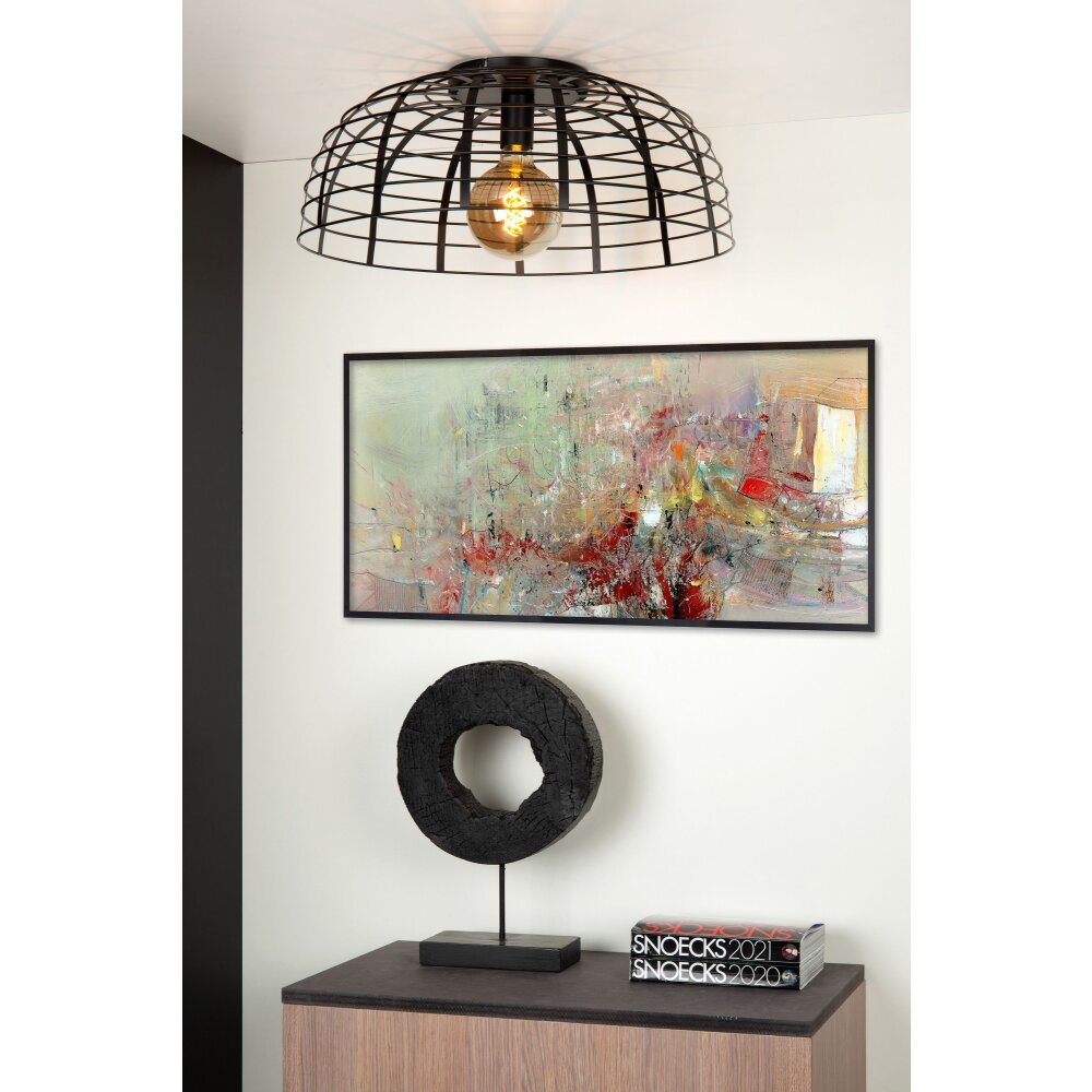 Lucide ELODIE Plafondlamp Zwart, 1-licht main product photo