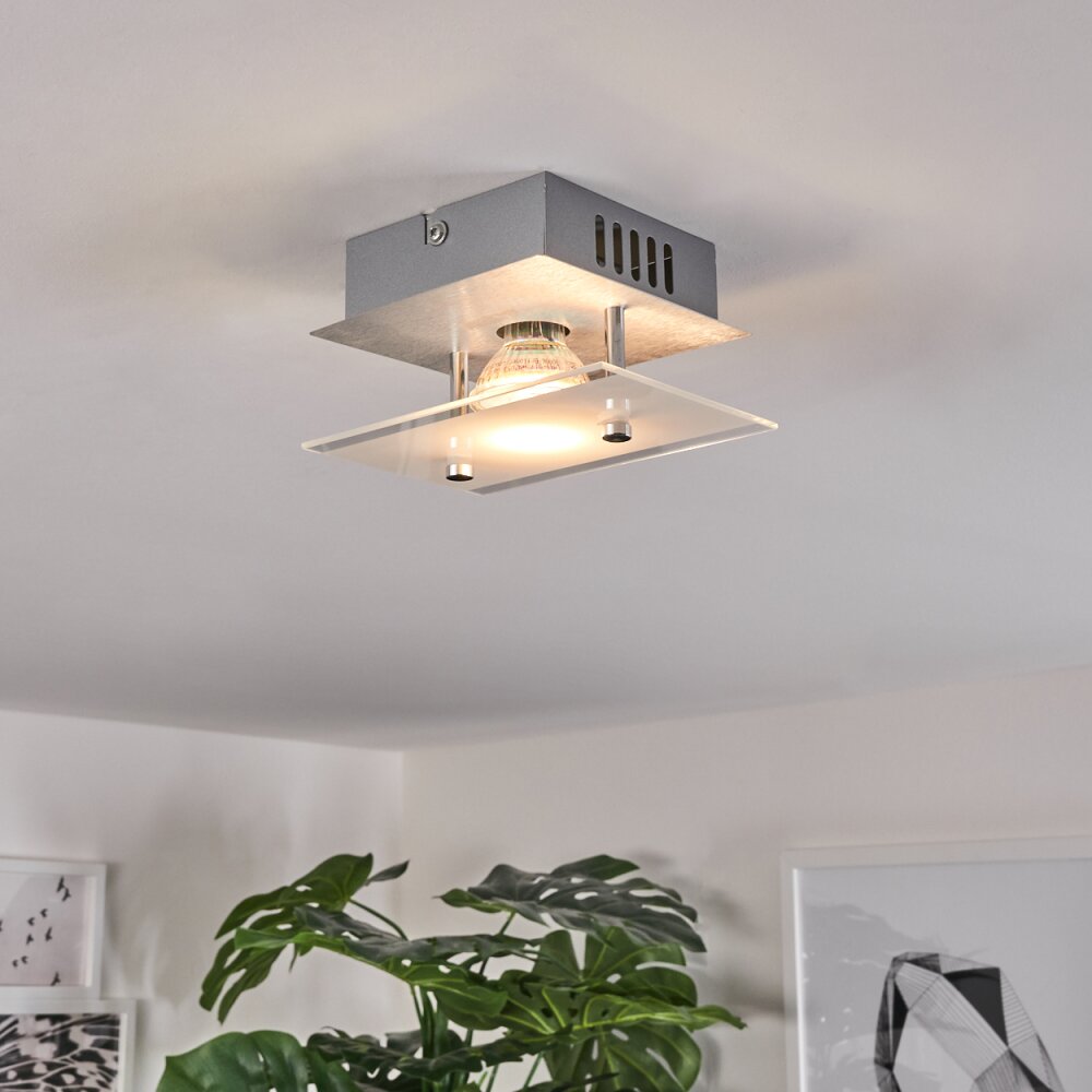 Liestal Plafondlamp LED Nikkel mat, 1-licht main product photo