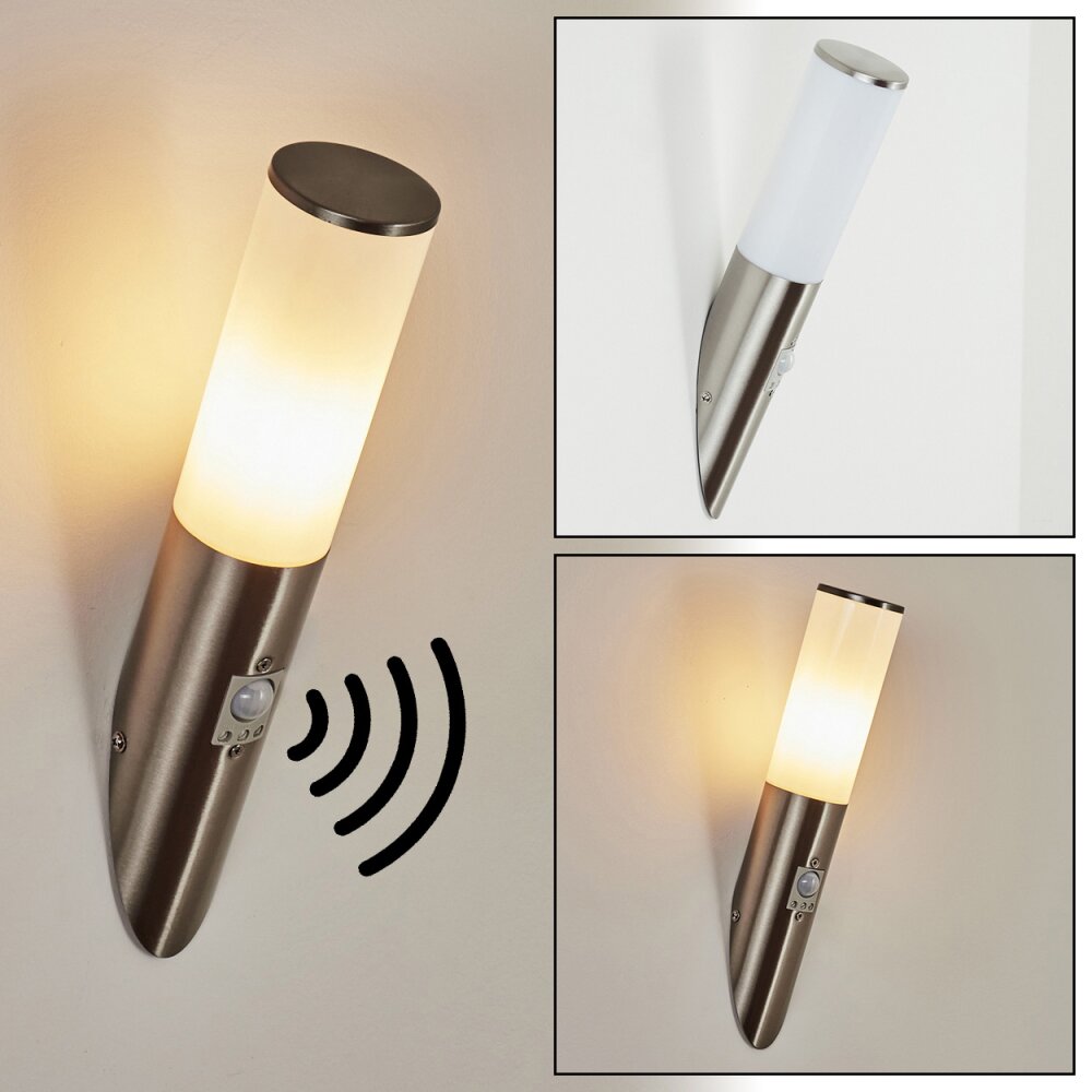 Caserta Buiten muurverlichting Nikkel mat, 1-licht, Bewegingsmelder main product photo