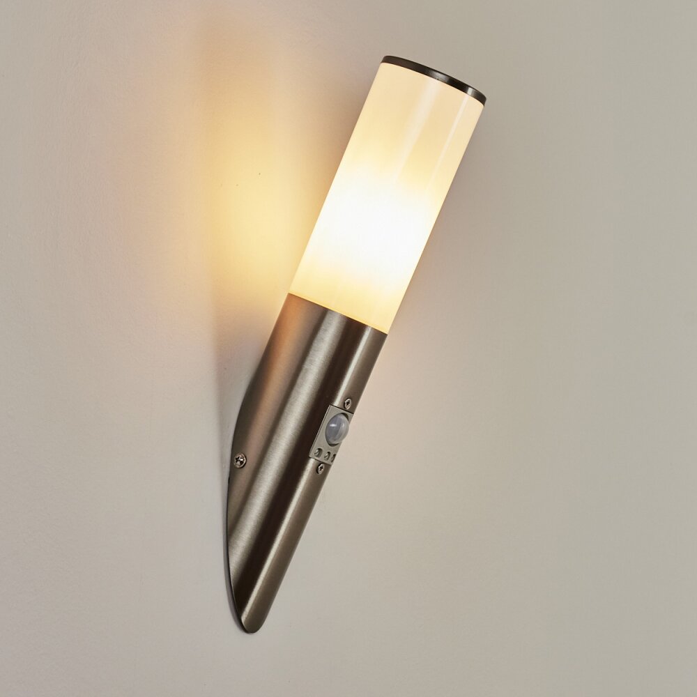 Caserta Buiten muurverlichting Nikkel mat, 1-licht, Bewegingsmelder