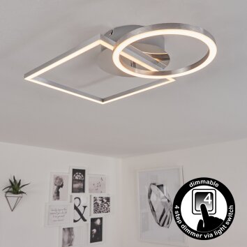 Buren Plafondlamp LED Nikkel mat, 1-licht