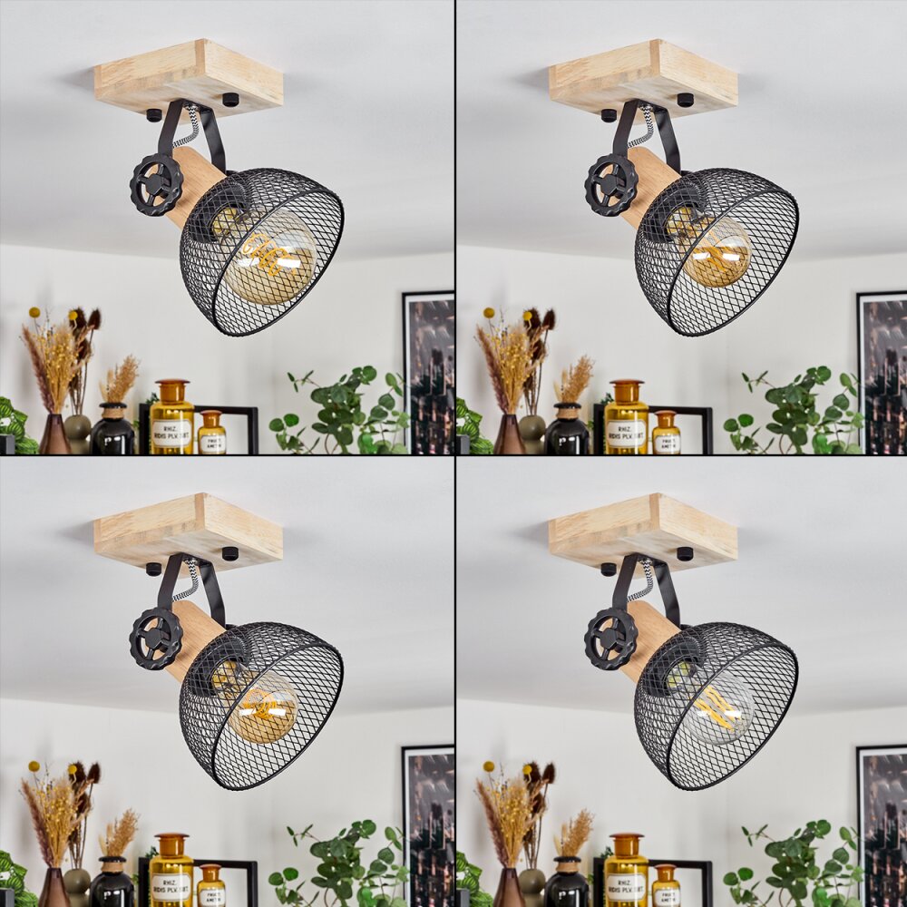Orny Plafondlamp Natuurlijke kleuren, Zwart, 1-licht