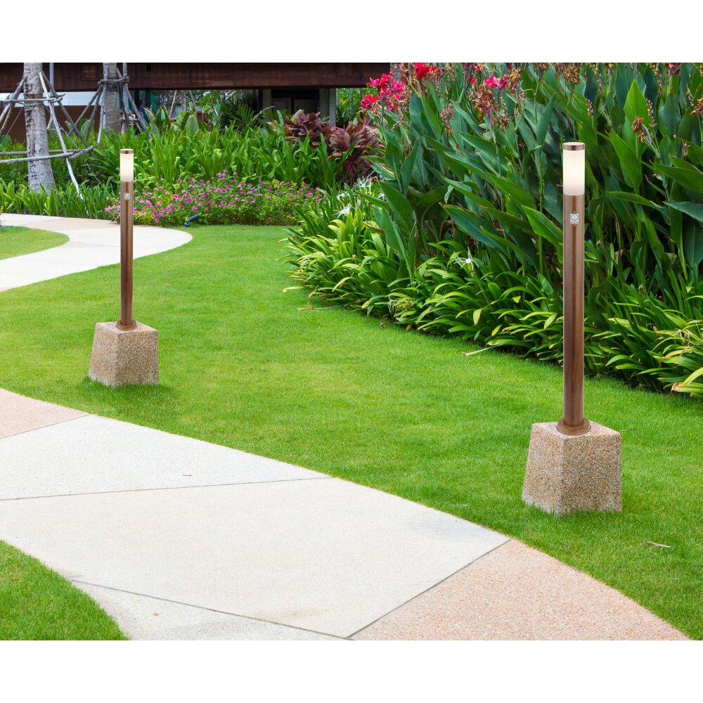 Globo BOSTON Padverlichting Hout donker, 1-licht, Bewegingsmelder main product photo