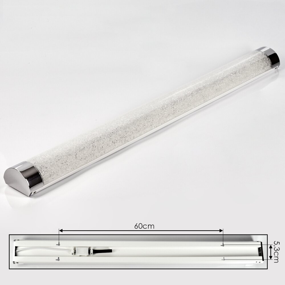 Morges Spiegellamp LED Chroom, Glitter effect, Wit, 1-licht