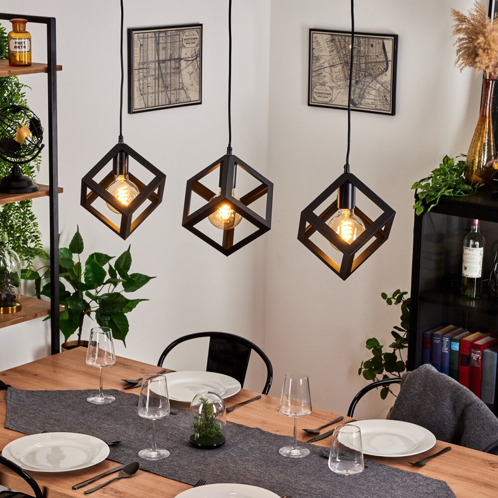 Melide Hanger Zwart, 3-lichts main product photo