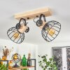 Orny Plafondlamp Natuurlijke kleuren, Zwart, 2-lichts