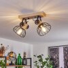 Orny Plafondlamp Natuurlijke kleuren, Zwart, 2-lichts
