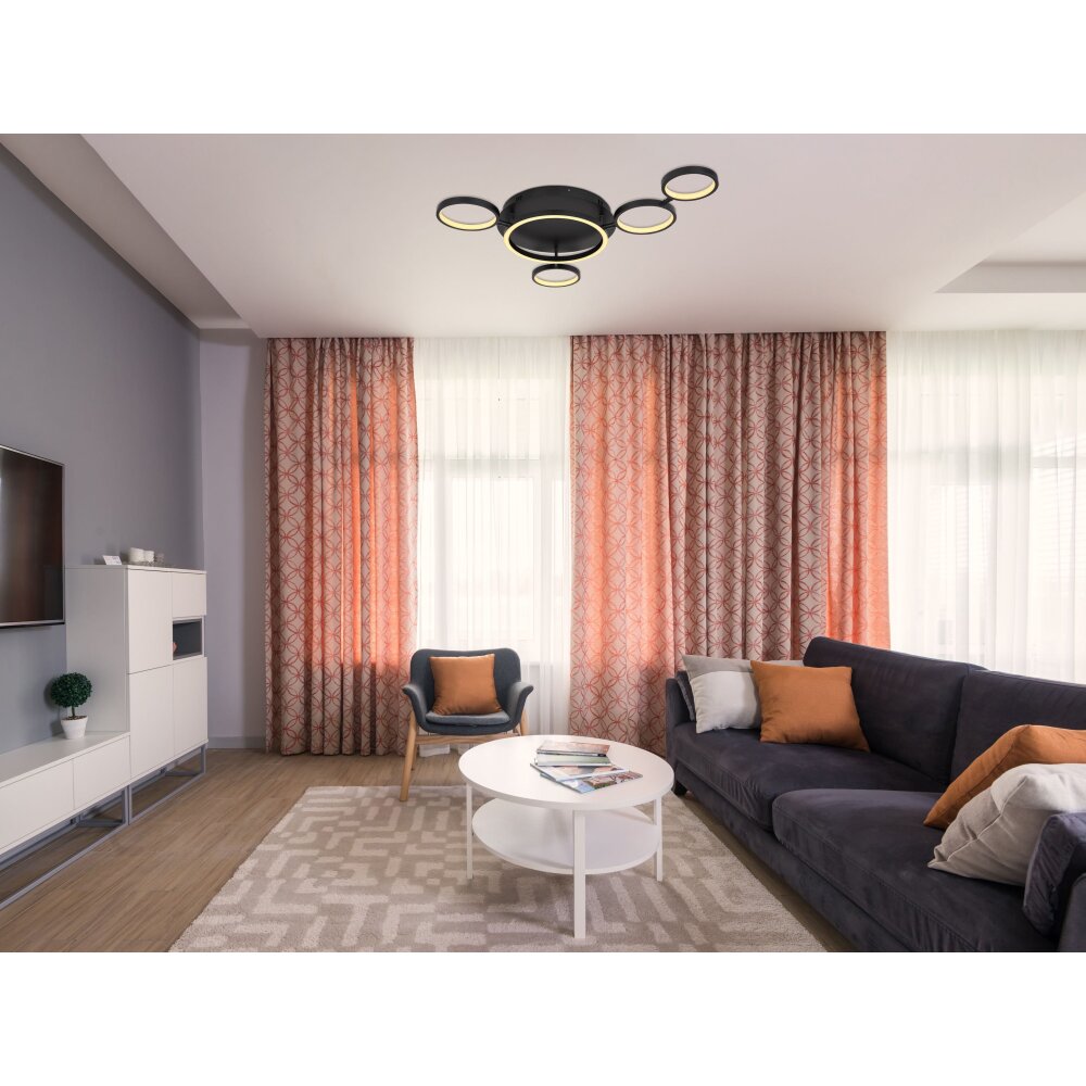Globo ANTONIUS Plafondlamp LED Zwart, 1-licht main product photo
