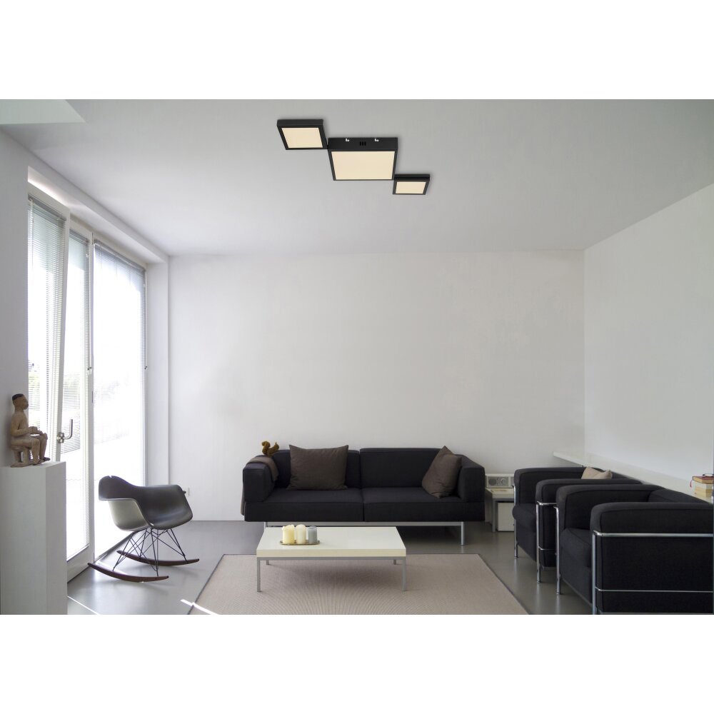 Globo BURKHARD Plafondlamp LED Zwart, 1-licht main product photo