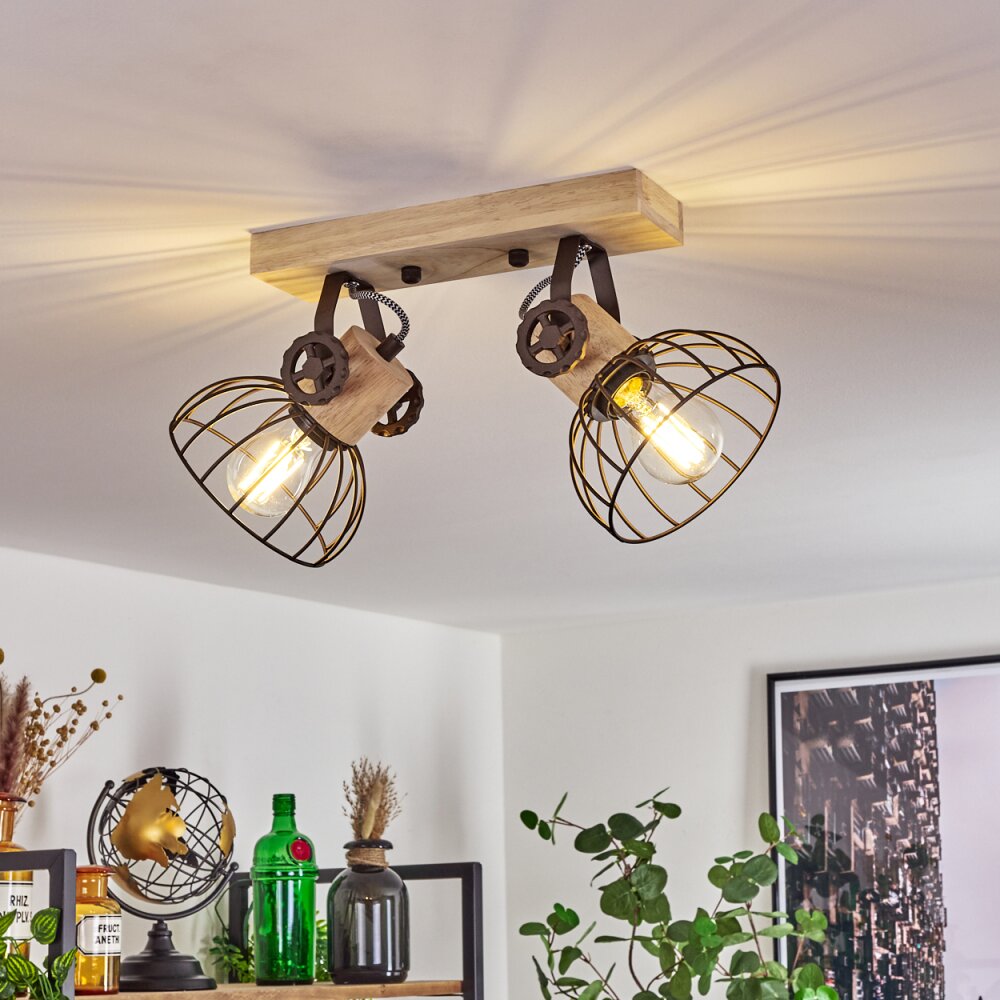 Orny Plafondlamp Bruin, Natuurlijke kleuren, 2-lichts main product photo