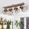 Orny Plafondlamp Hout donker, Zwart, 4-lichts